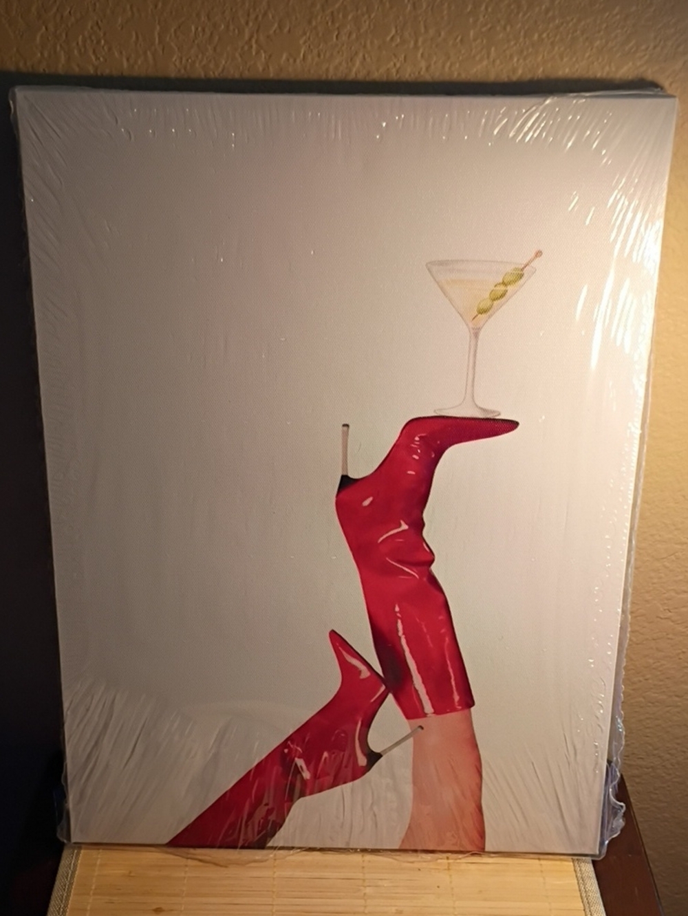 Red Stiletto Boot and Martini Fashion Art Print
